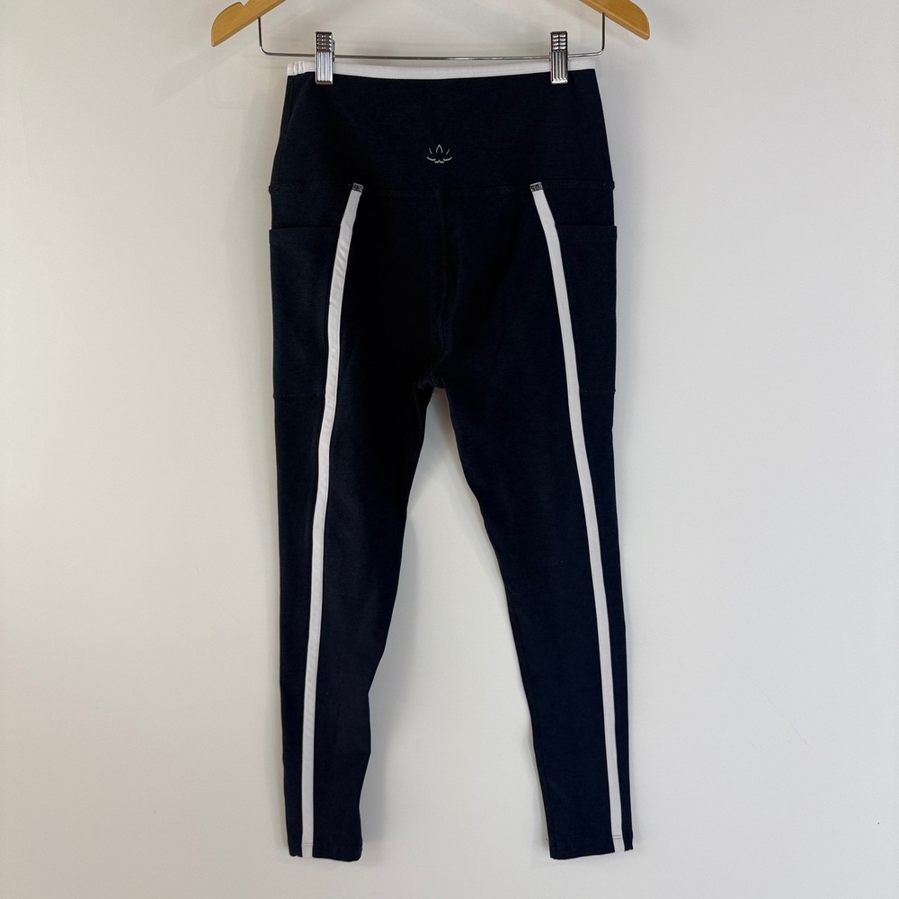 Beyond Yoga Spacedye New Moves Leggings Womens L Navy White High Waist Pockets